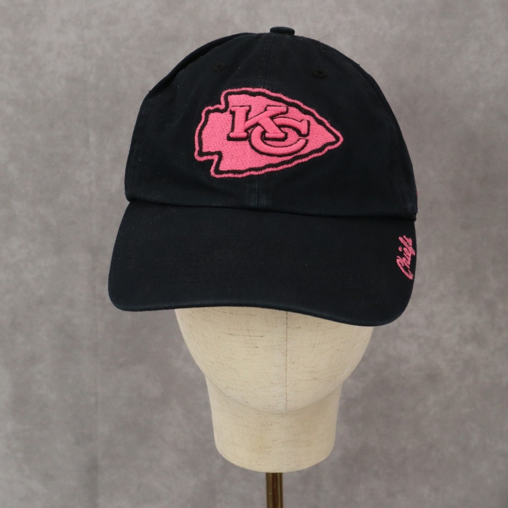 Kansas City Chiefs '47 Brand Black Pink Cloth‎ Strap Athletic Baseball Hat Cap